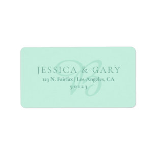Elegant Classy Light Teal & Jade Return Address Label