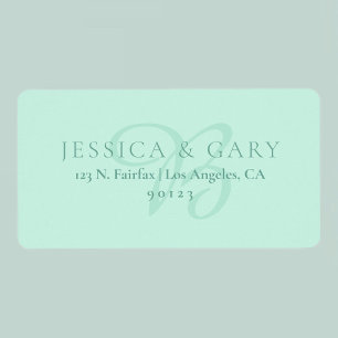 Elegant Classy Light Teal & Jade Return Address Label