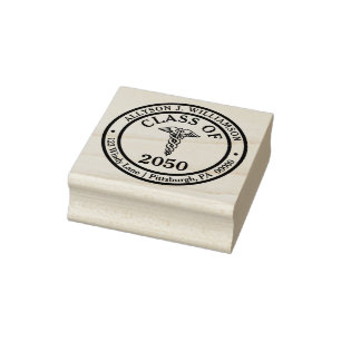 Elegant Classy Medical Graduation Return Address Rubber Stamp