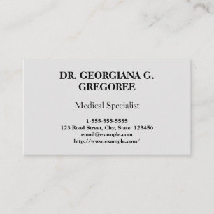 Elegant & Classy Medical Specialist Business Card