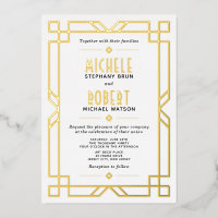 Elegant Classy Modern Art Deco Wedding Gold