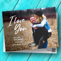 Elegant Classy Modern I Love You Photo Anniversary
