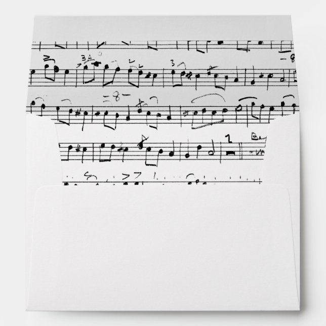 Elegant Classy Music Sheet Notes Inside Envelope (Back (Bottom))