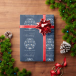 Elegant Classy Navy Blue Happy Hanukkah Floral Wrapping Paper<br><div class="desc">If you need any further customisation please feel free to message me on yellowfebstudio@gmail.com.</div>
