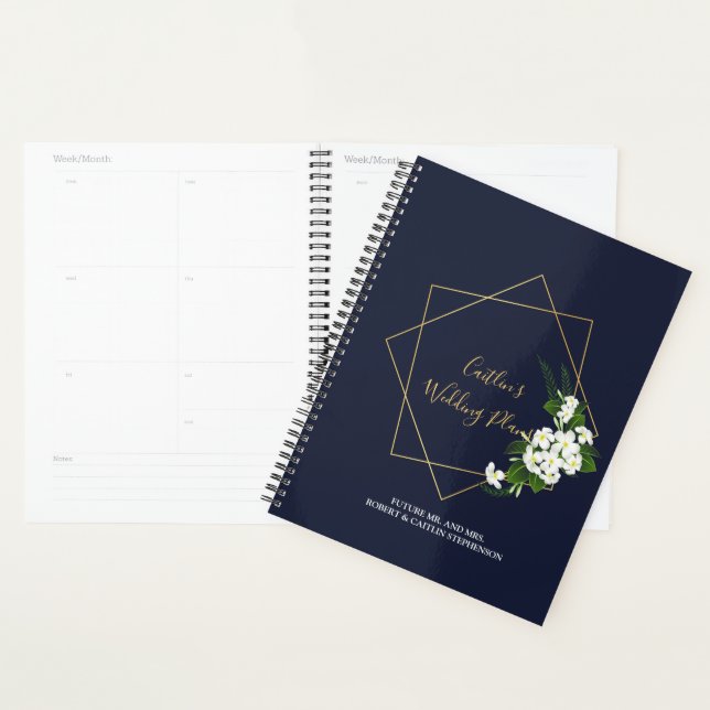 Elegant Classy Navy Geometric Wedding planner (Display)