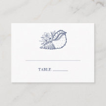 Elegant Classy Navy Seashell Beach Wedding Escort