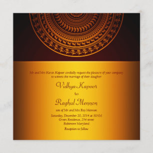 Elegant Classy Pattern Indian Wedding Invitation