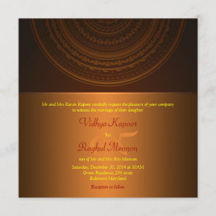Elegant Classy Pattern Indian Wedding Invitation