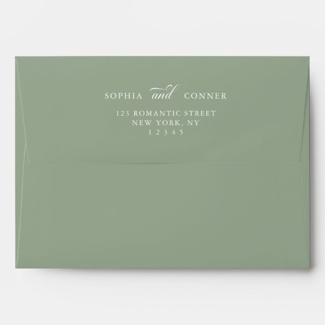 Elegant Classy Pre-Printed Return Address 5x7  Envelope (Back (Top Flap))