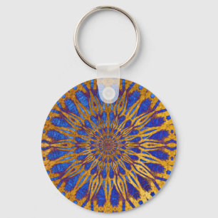 Elegant Classy Purple Gold Mandala Unique Stylish Key Ring