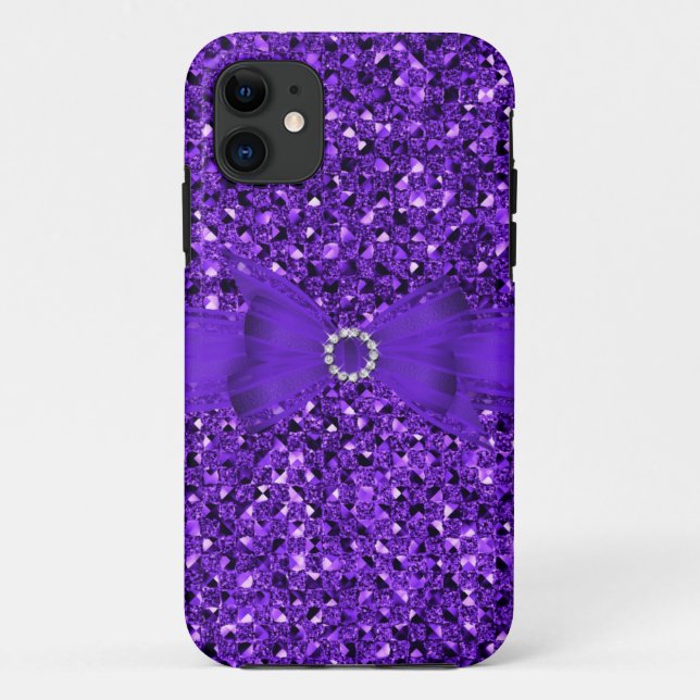 Elegant Classy Purple silver Glitter Look Case-Mate iPhone Case (Back)