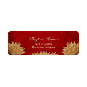Elegant Classy Red Gold Lotus Indian Wedding