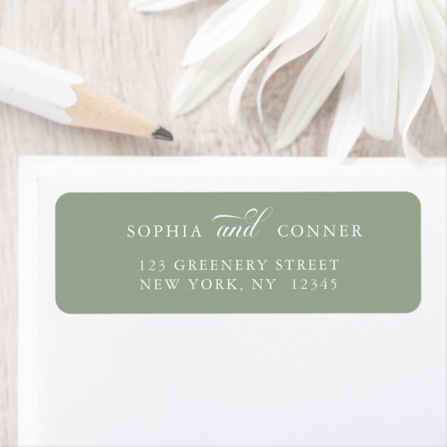 Elegant & Classy Return Address Sage Green (Insitu)