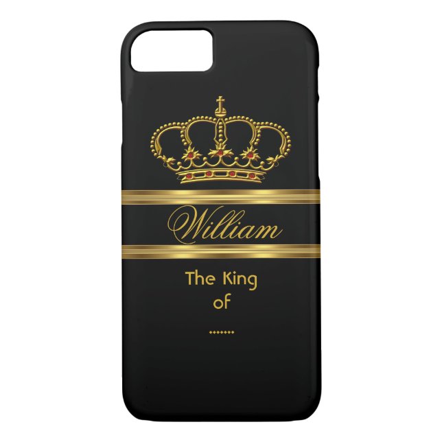 Elegant Classy Royal King Gold Black Crown 3 Case-Mate iPhone Case (Back)