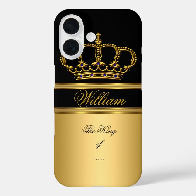 Elegant Classy Royal King Gold Black Crown 4b Case-Mate iPhone Case (Back)
