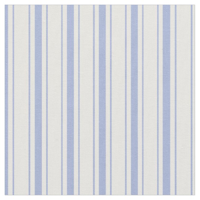 Elegant Classy Rustic Blue French Ticking Stripes Fabric (Close Up)