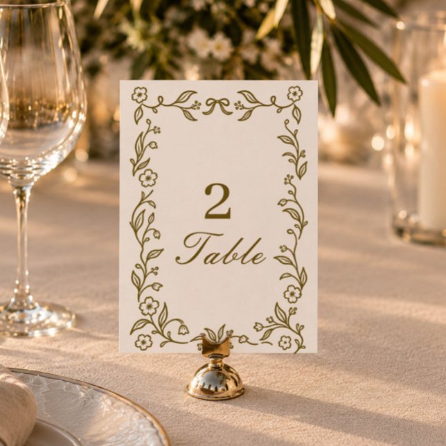 Elegant Classy rustic Table number card (Creator Uploaded)