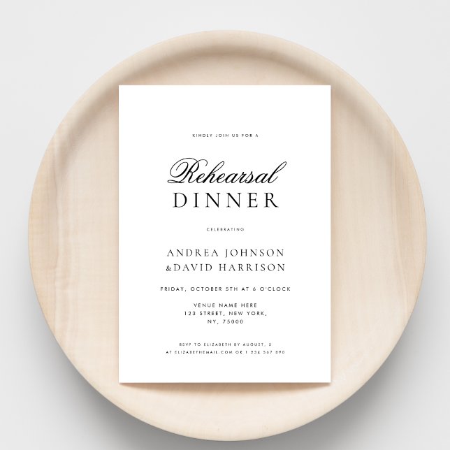 Elegant Classy Script Minimalist Rehearsal Dinner Invitation (Creator Uploaded)