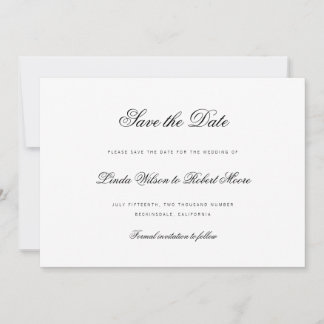 Elegant Classy Script Traditional Save The Date