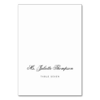 Elegant Classy Script Vintage Wedding Place Card