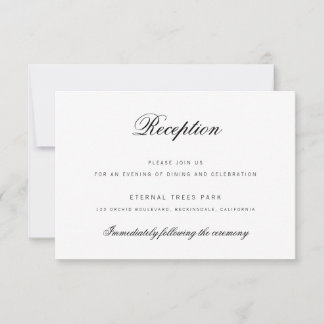 Elegant Classy Script Wedding Reception Card
