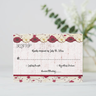 Elegant Classy Simple Script Summer Floral Wedding RSVP Card