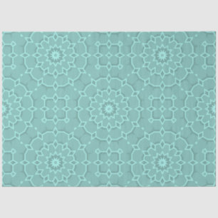 Elegant Classy Teal Mosaic Geometric Pattern Tissue Paper