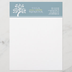 Elegant Classy Tree YOGA Studio Massage Therapy Customised Letterhead