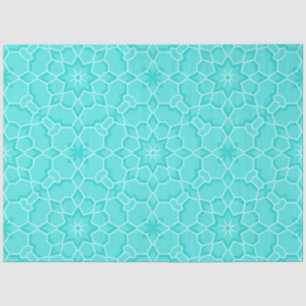 Elegant Classy Turquoise Mosaic Geometric Pattern Tissue Paper