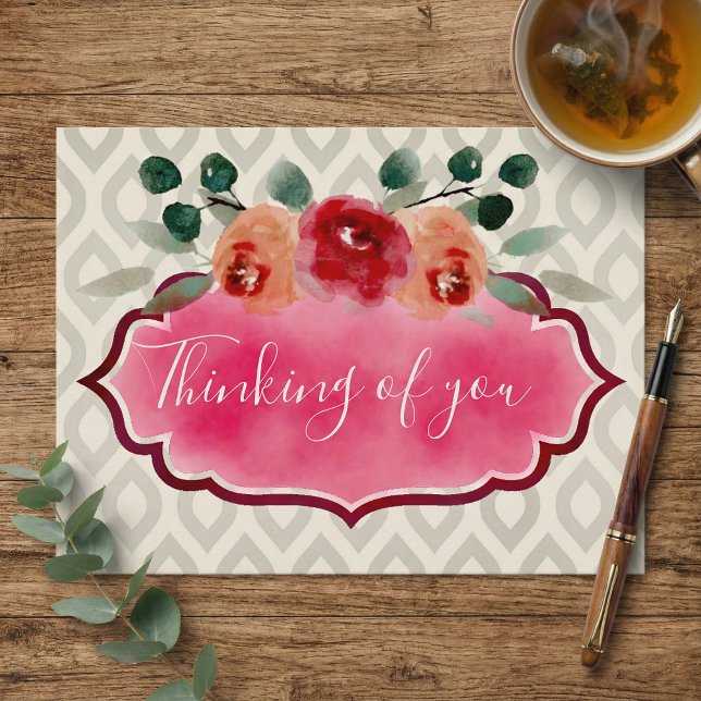 Elegant Classy Watercolor Floral Frame Bouquet Postcard (Creator Uploaded)