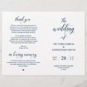 Elegant Classy Wedding Ceremony Foldable Program