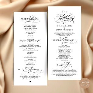 Elegant Classy Wedding Ceremony Order Programme