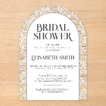 Elegant Classy White Flourish Winter Bridal Shower