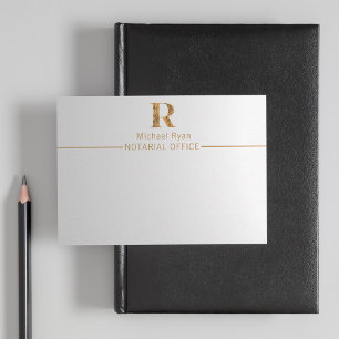 Elegant Classy White & Gold Personalised Monogram  Card