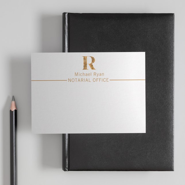 Elegant Classy White & Gold Personalised Monogram  Card (Creator Uploaded)