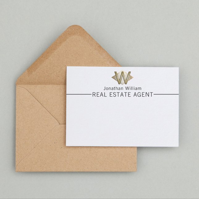 Elegant Classy White & Gold Personalised Monogram  Card (Creator Uploaded)