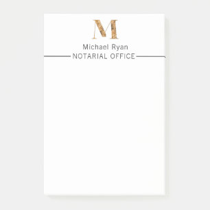 Elegant Classy White & Gold Personalised Monogram  Post-it Notes