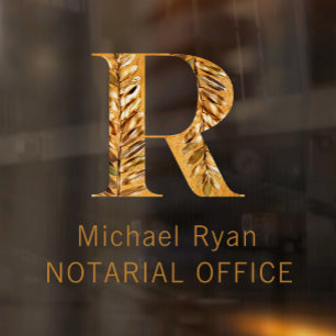 Elegant Classy White & Gold Personalised Monogram  Window Cling