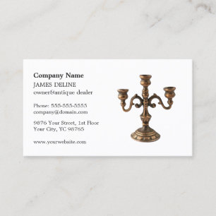 Elegant Clean Antique Dealer Business Card