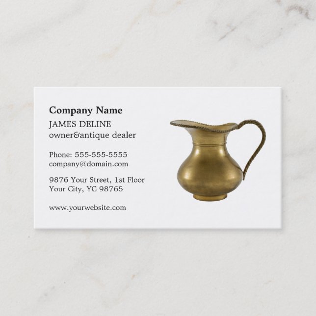 Elegant Clean Antique Dealer Business Card (Front)