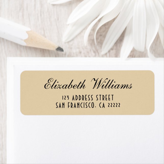 Elegant Clean Beige Gold Simple Script Address (Insitu)