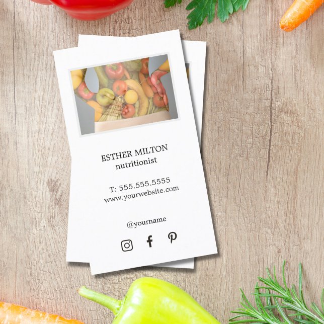 Elegant Clean Body Nutritionist Diet Health Business Card (Creator Uploaded)
