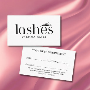 Elegant Clean Bold Lashes Artist Appointment Card