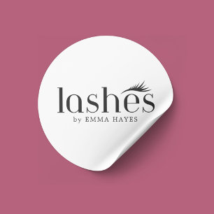 Elegant Clean Bold Lashes Artist Classic Round Sticker