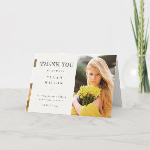 Elegant Clean Chic Minimal Clean Photo Graduation Thank You Card