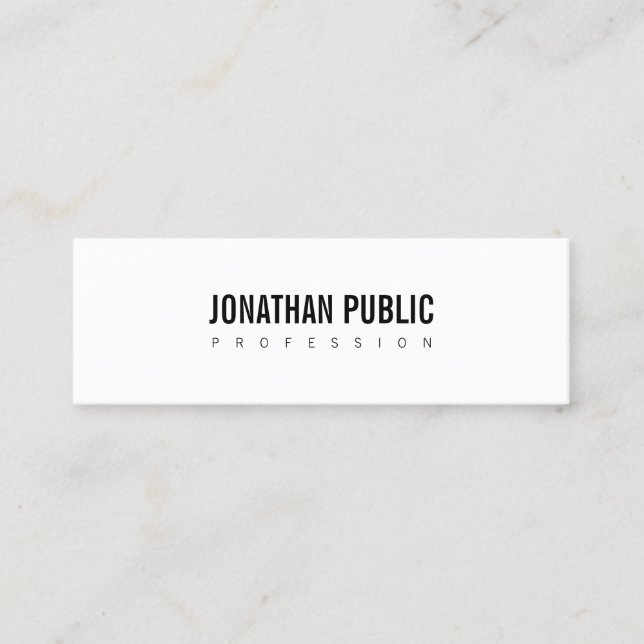 Elegant Clean Design Professional Plain Modern Mini Business Card (Front)
