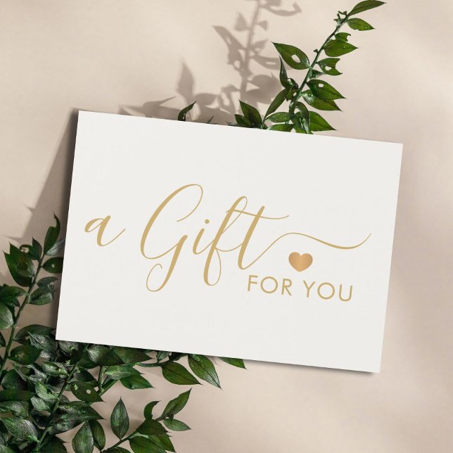 Elegant Clean Faux Gold Heart Warm White (Creator Uploaded)