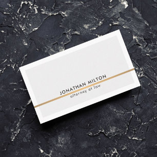 Elegant Clean Light Grey Faux Copper Line Attorney Business Card