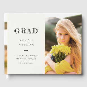 Elegant Clean Minimal Clean Photo Graduation Guest Book