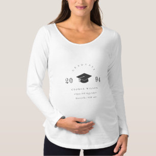 Elegant Clean Minimal Simple Graduation Cap Maternity T-Shirt